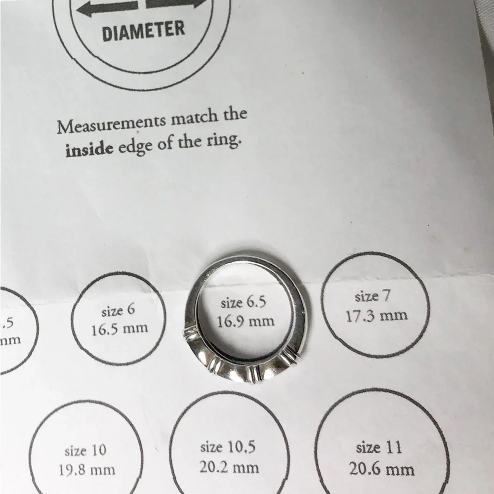 Vintage diamonique six stone sterling silver ring